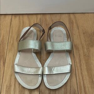 Eileen Fisher Gold Minimalist Sandals